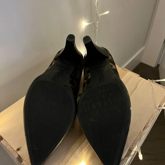 European Pony Hair Leopard Print heels - Picture 11 of 13